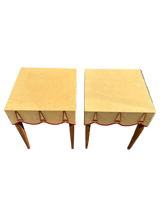 Pair of Patterson Studio faux painted swag side tables