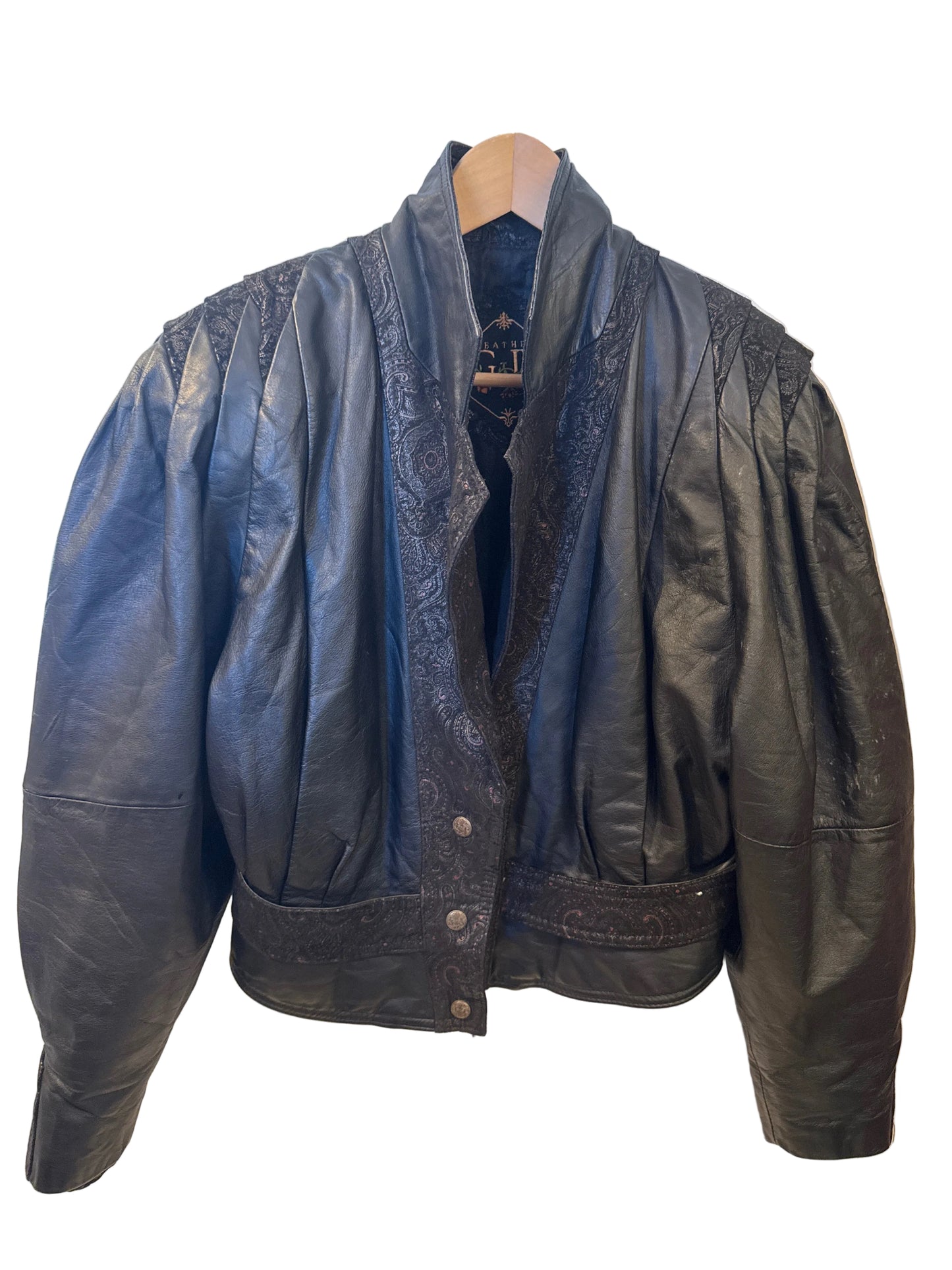 1980s cropped leather jacket