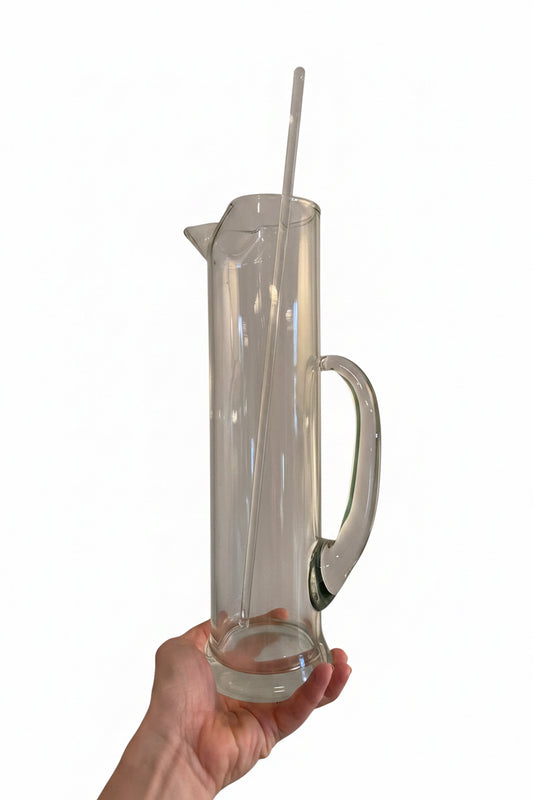Mid-century modern glass martini pitcher