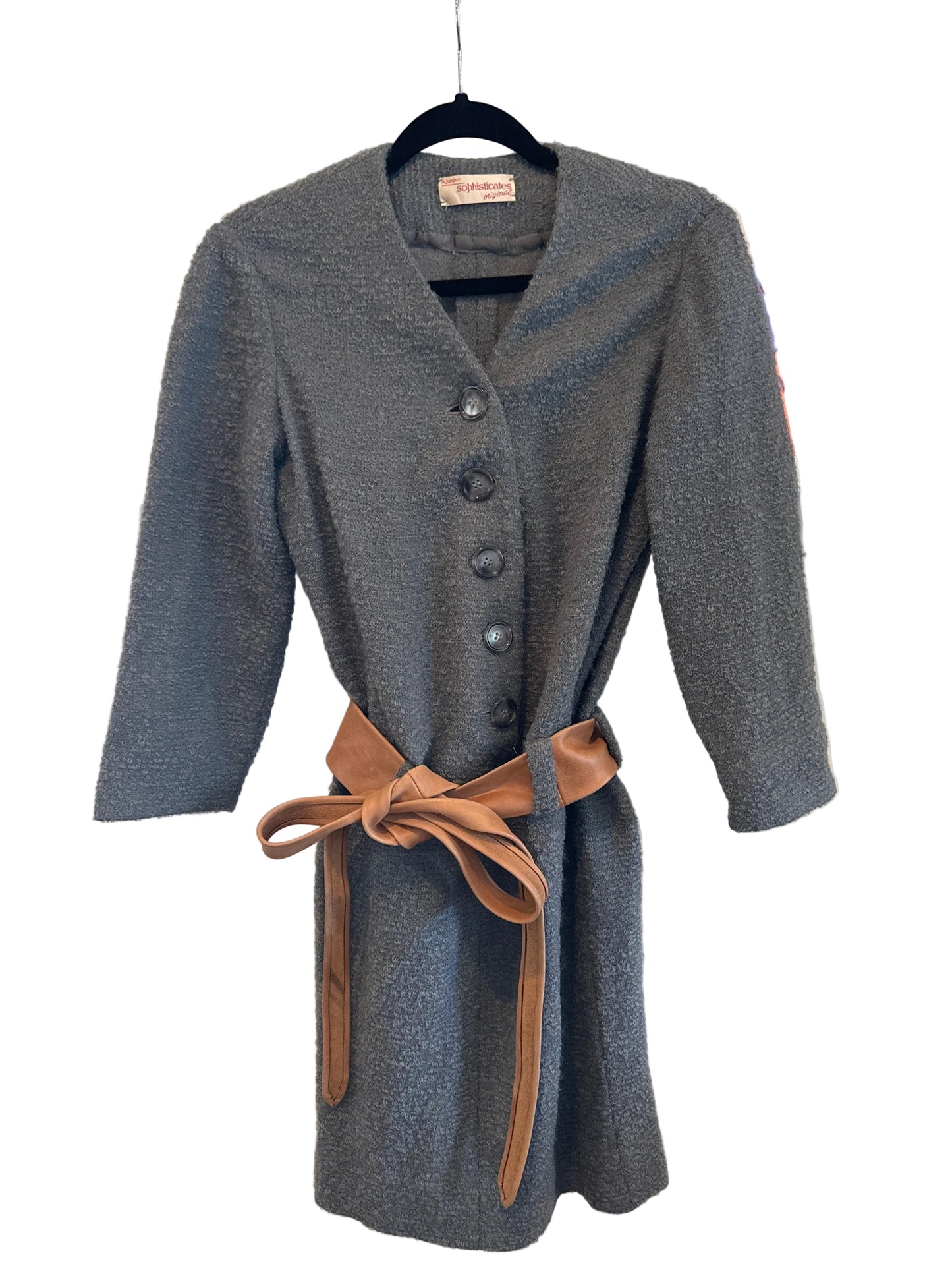 Vintage 1960s boucle button front dress
