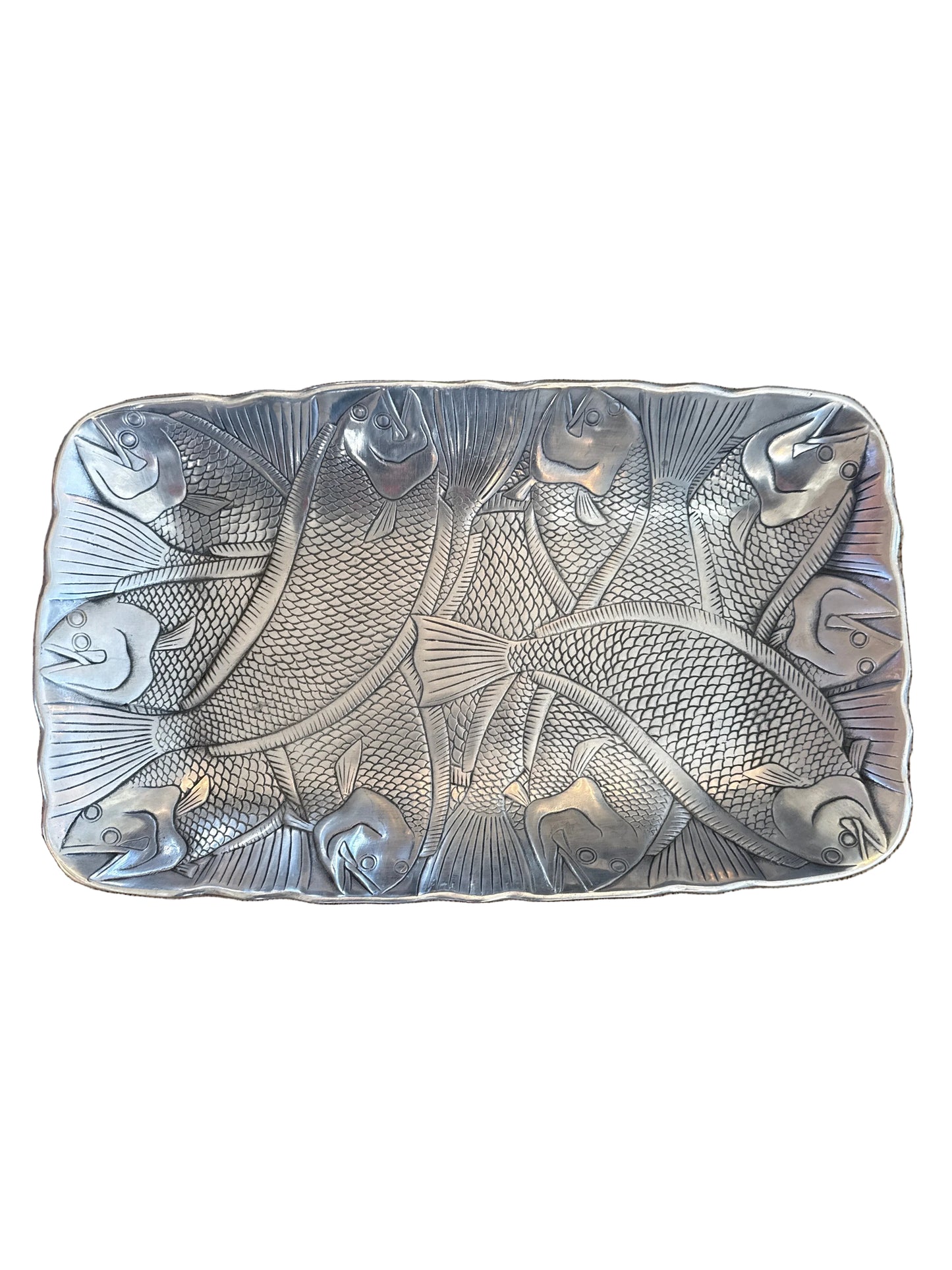 Vintage 1979 Arthur Court Aluminum Fish Motif Serving Platter