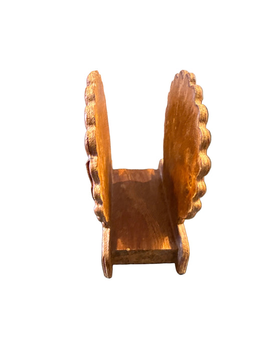 Vintage Wooden Scallop Shell Napkin Holder