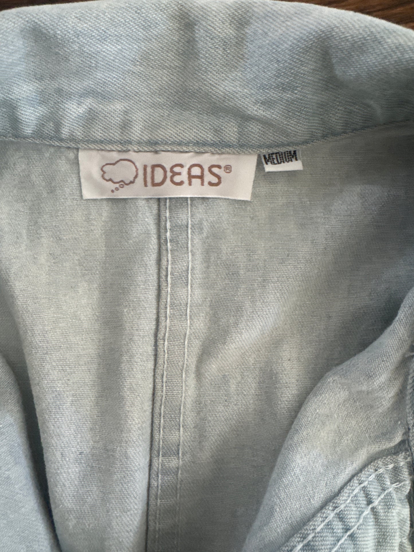 1980s IDEAS light wash denim jumpsuit