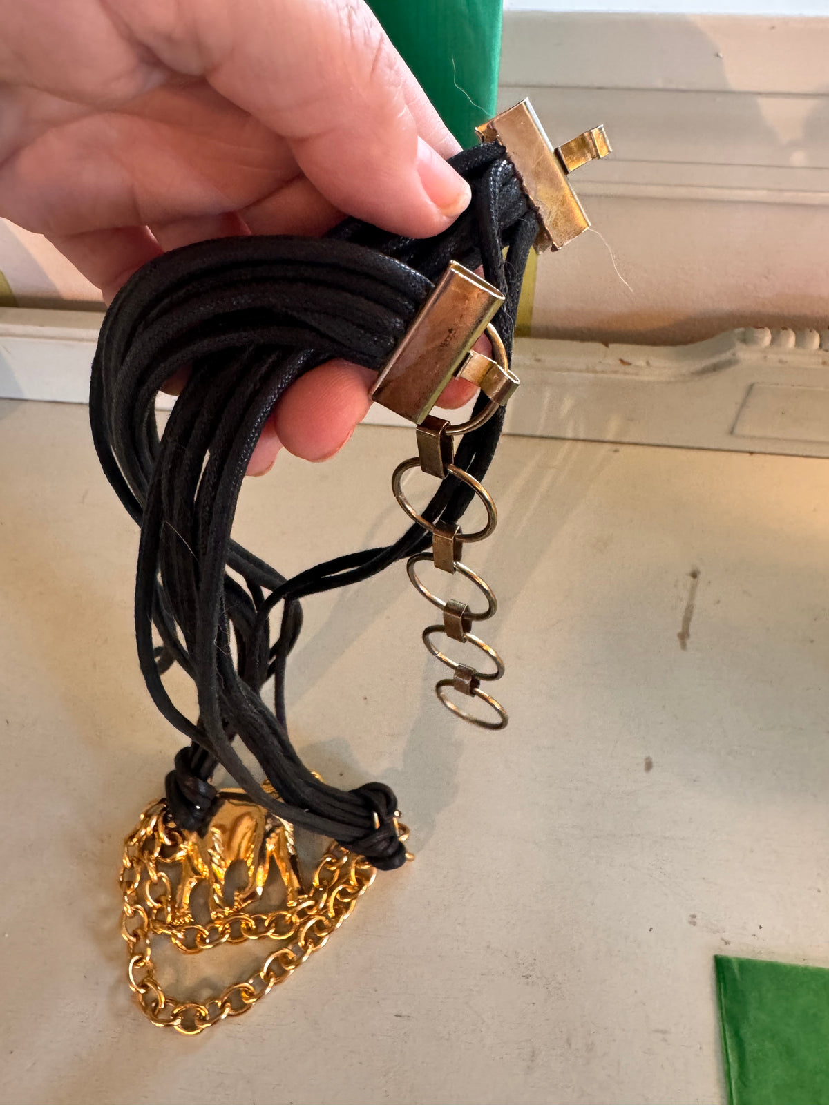1980s elephant gold chain belt