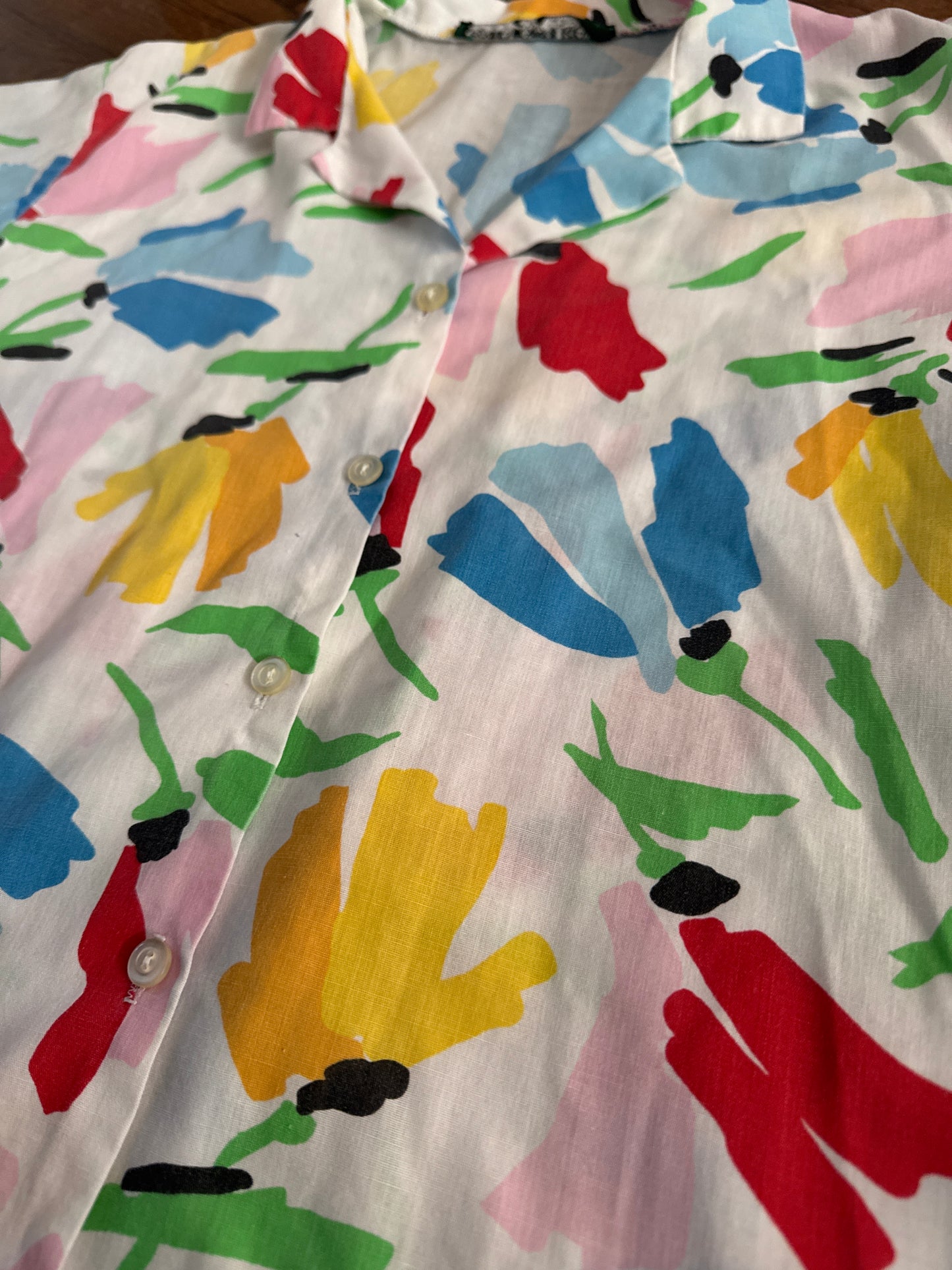 1980s perfectly worn cotton abstract button up