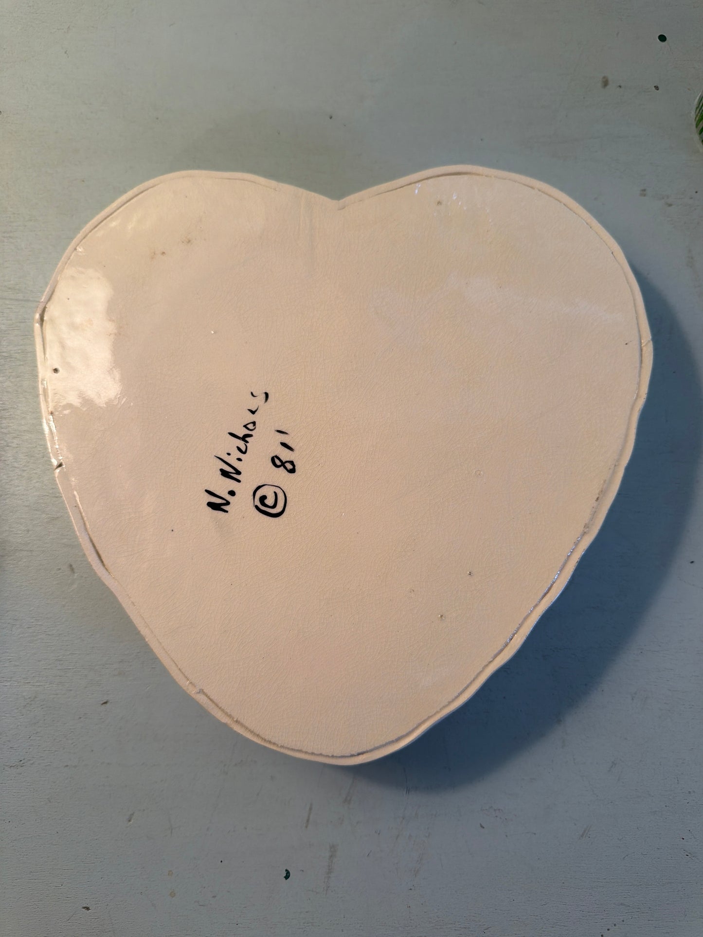 1981 Ceramic Heart Chocolate Box by Nancy Nichols