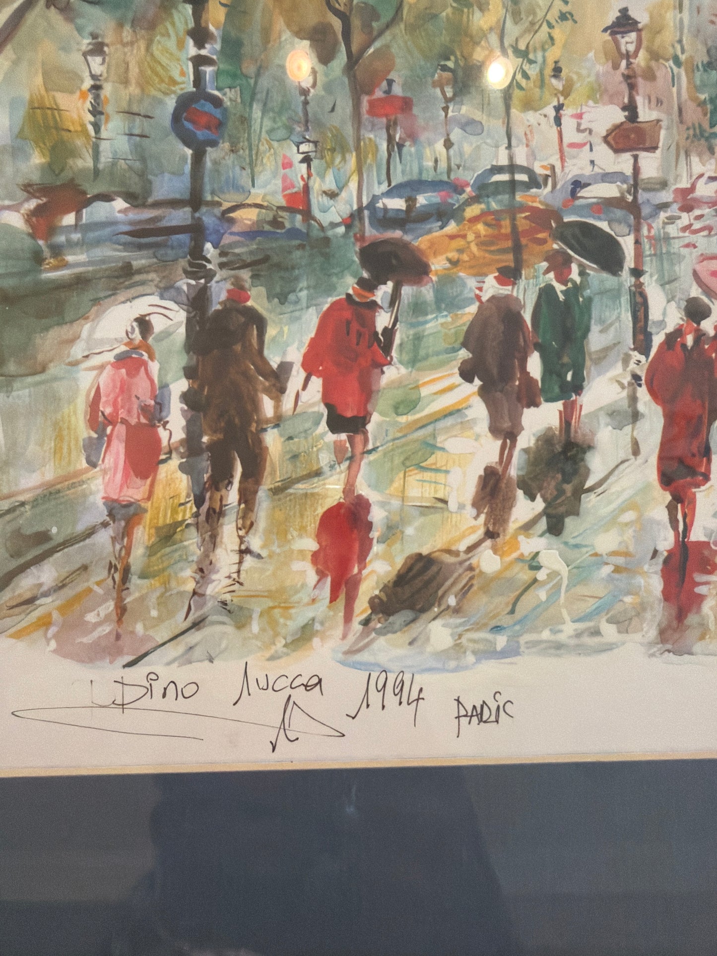 Framed Signed Paris Watercolor – Arc de Triomphe, 1994