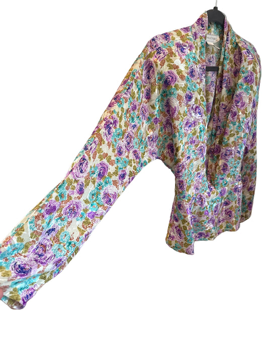 1980s floral blouse