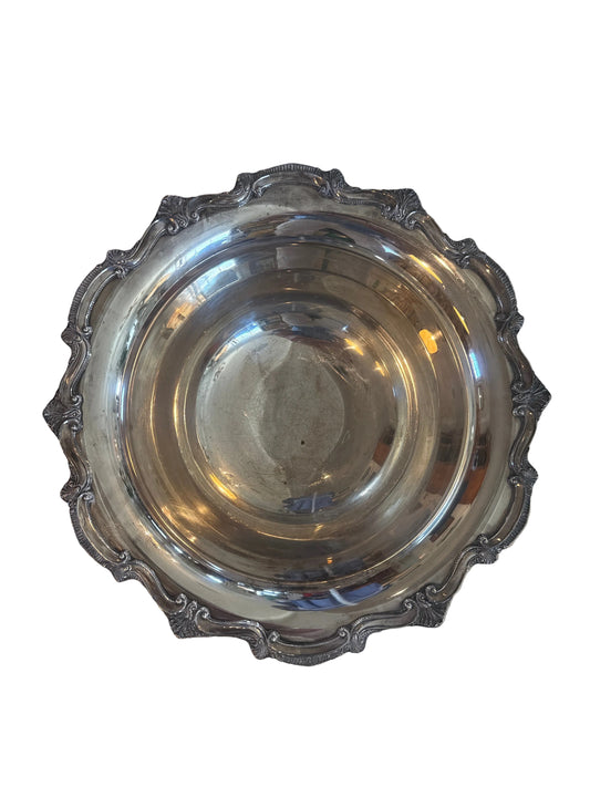Vintage Silver-Plated Punch Bowl Set with 12 Cups