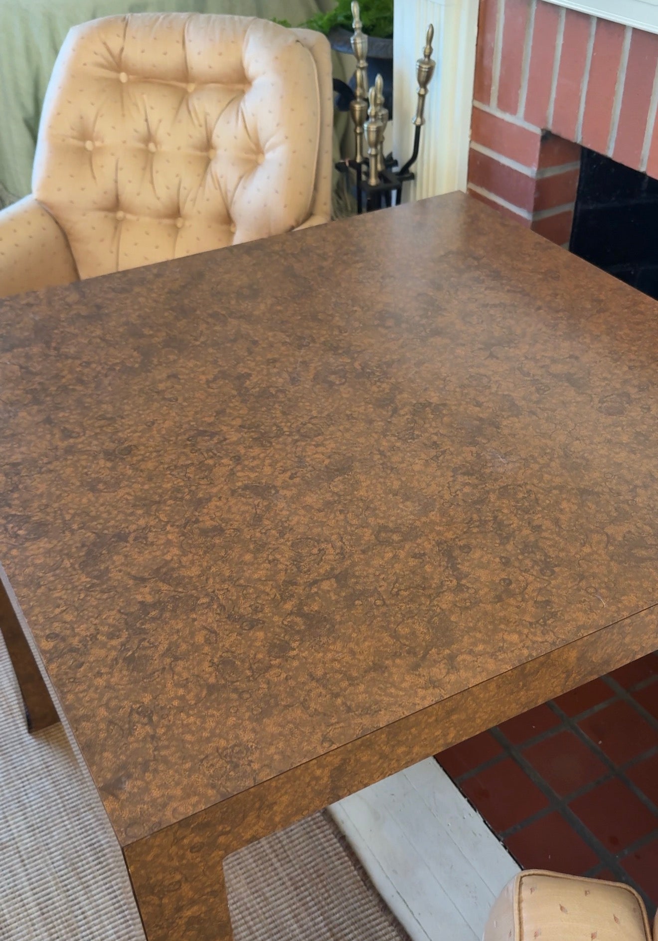 Faux Burl Wood veneer game table