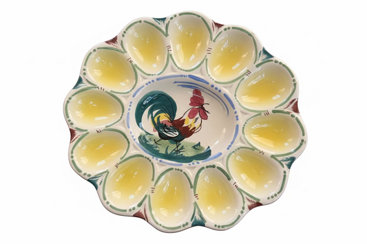 Vintage Rooster Deviled Egg Platter