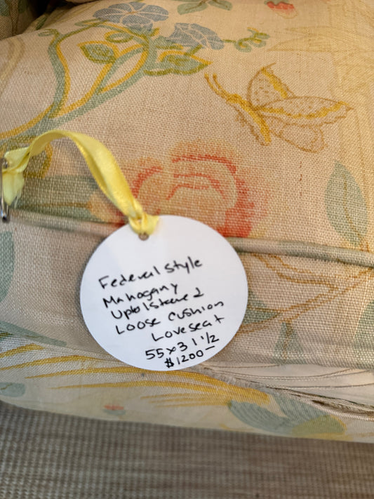 Federal Style mahogany Upholstered loveseat