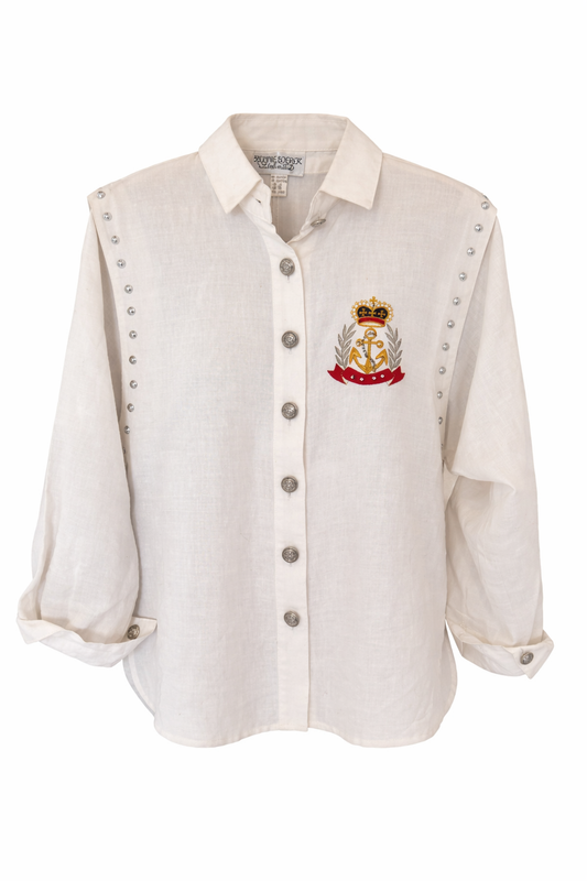 Vintage yacht rock dream linen button down