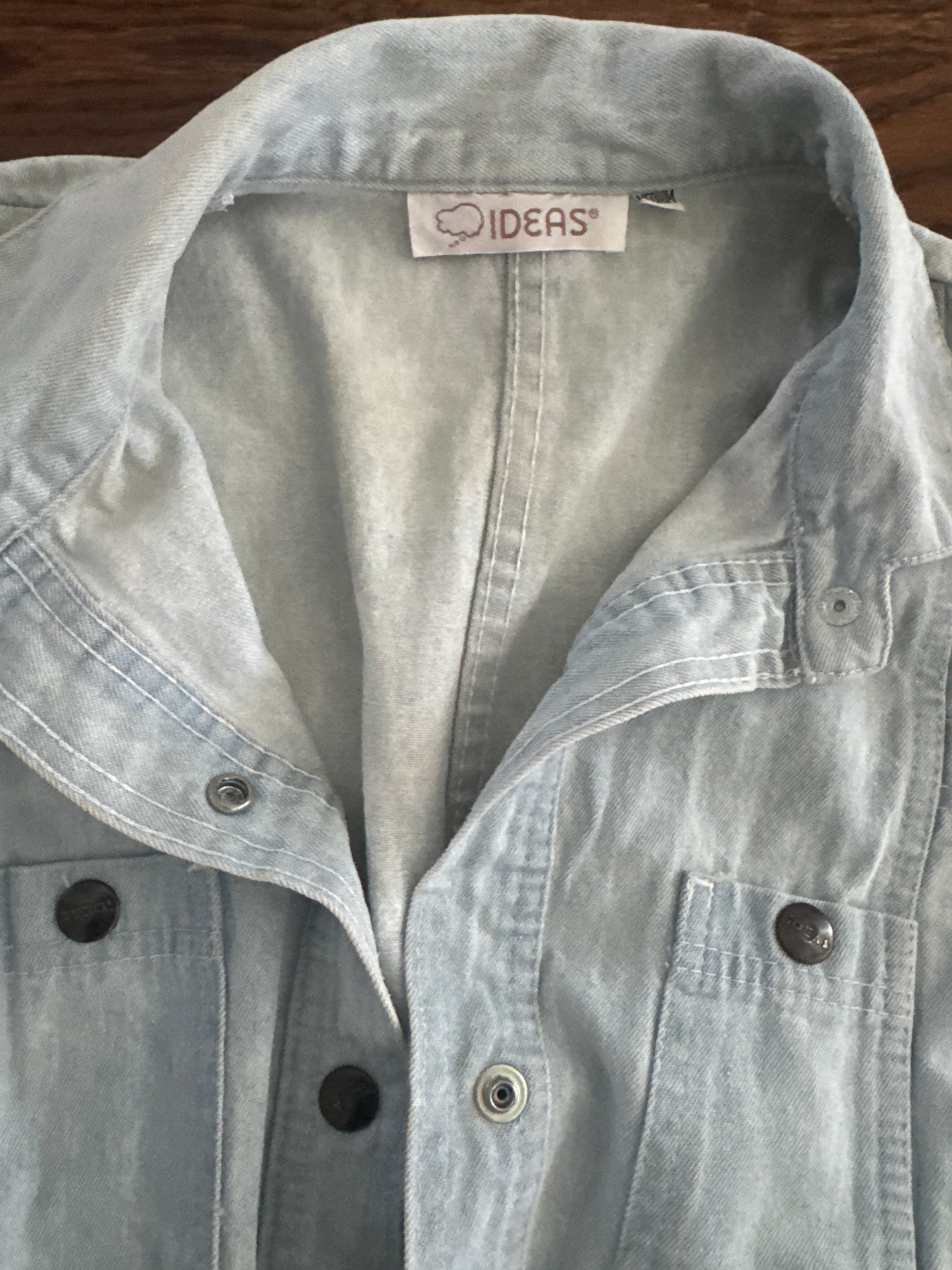 1980s IDEAS light wash denim jumpsuit