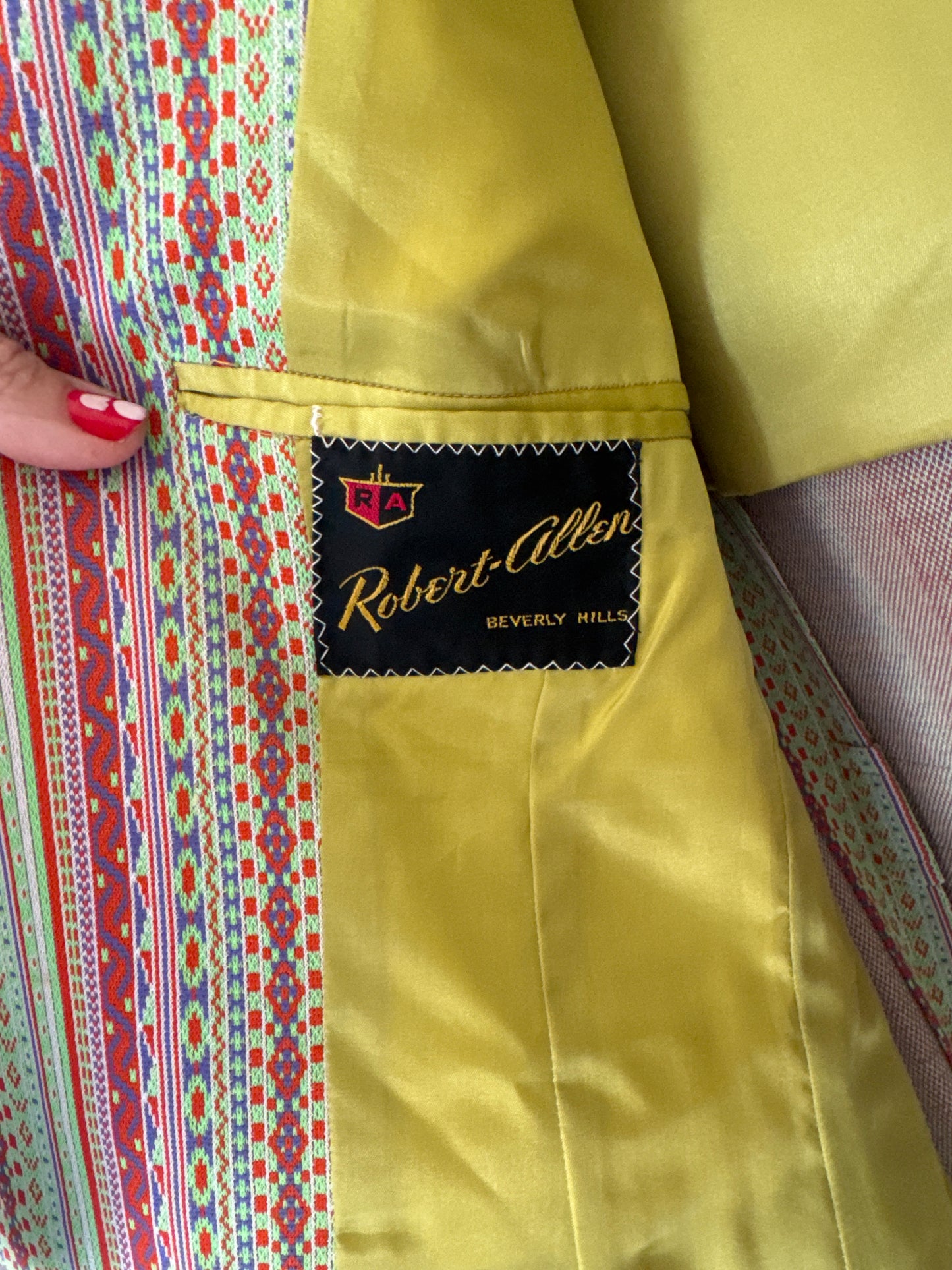 1960s Robert Allen of Beverly Hills, colorful men's blazer