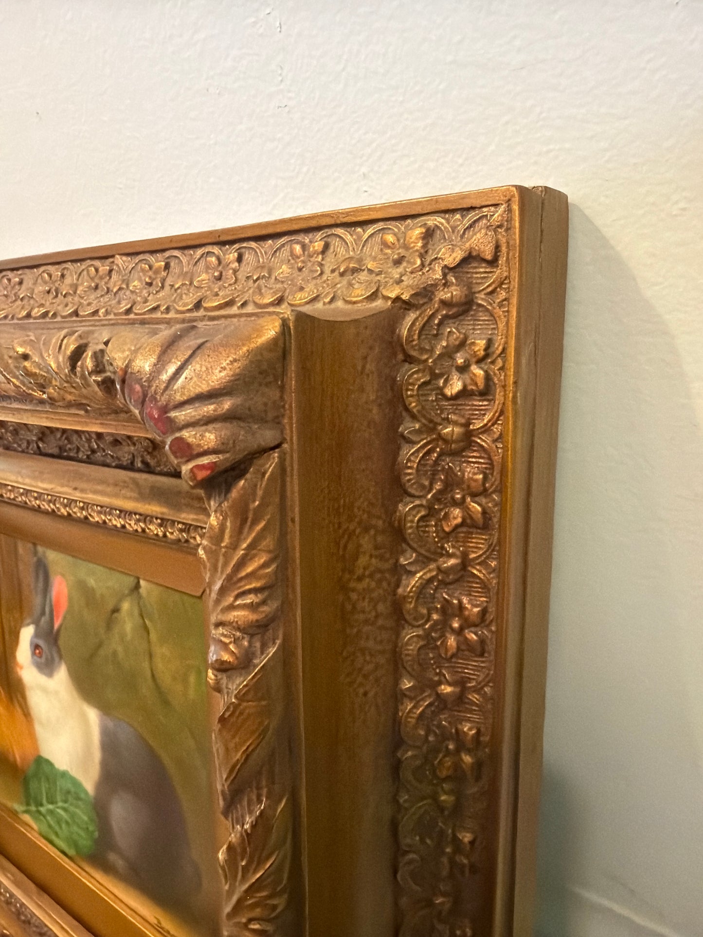Vintage Borofsky Rabbit Oil Painting