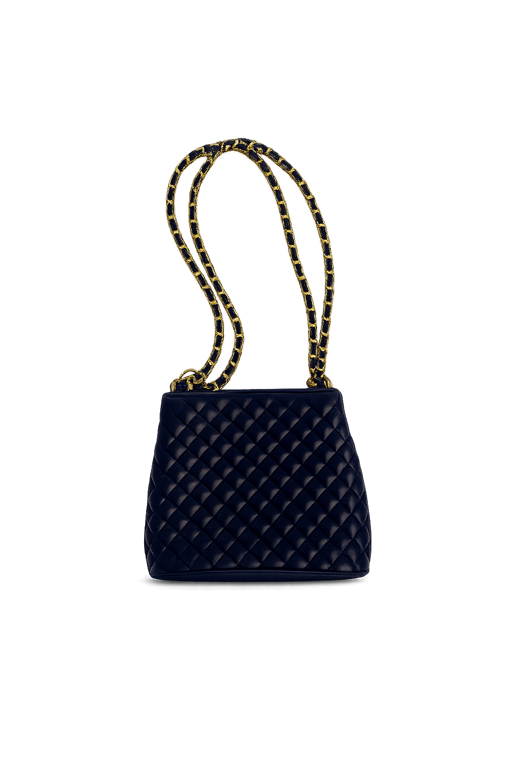 Vintage navy quilted handbag