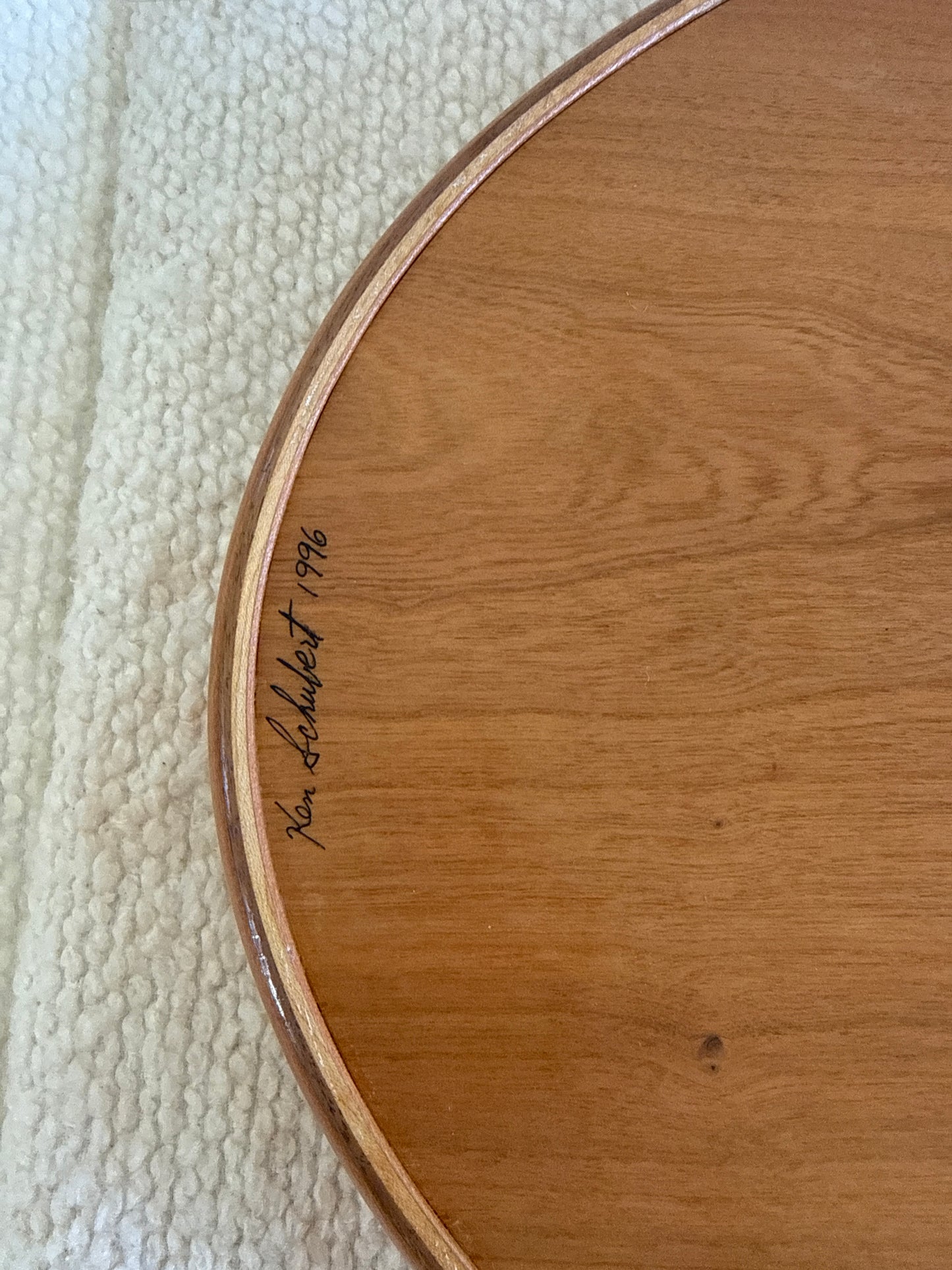Signed Ken Shubert Oval Wood Tray, 1996