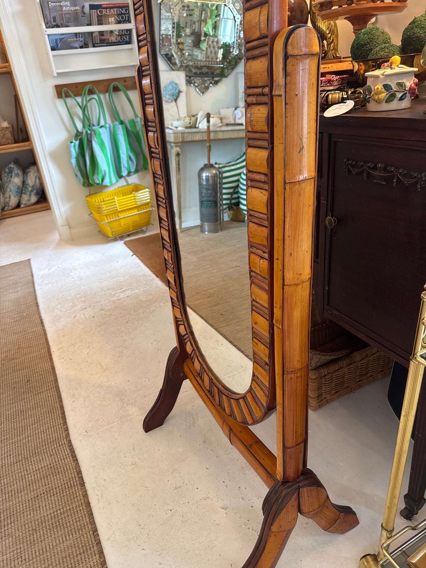 Bamboo Cheval Mirror