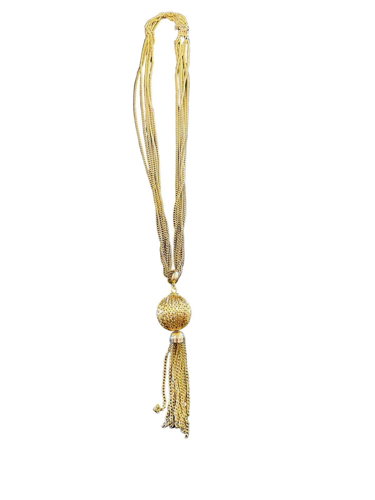 Vintage Gold-Tone Multi-Strand Tassel Necklace