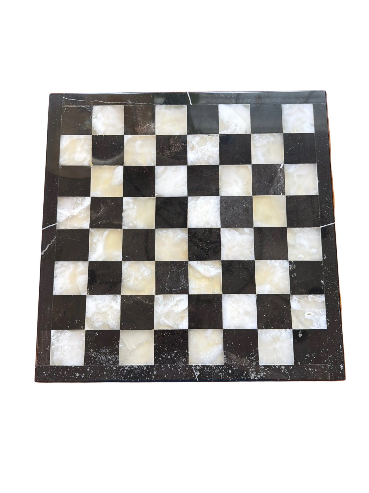 Vintage Medieval Chess Set with Stone Chess Board