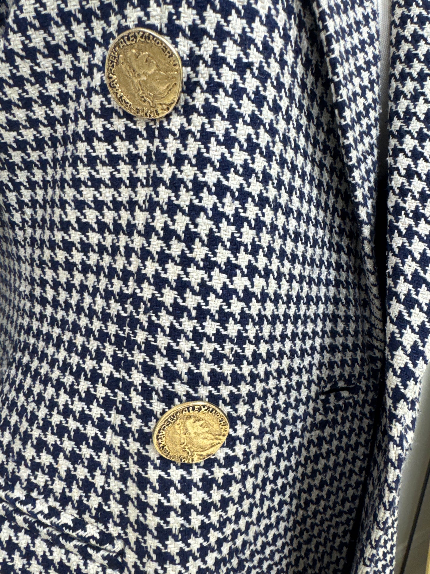 Rickie Freeman Vintage Silk Houndstooth Skirt Suit