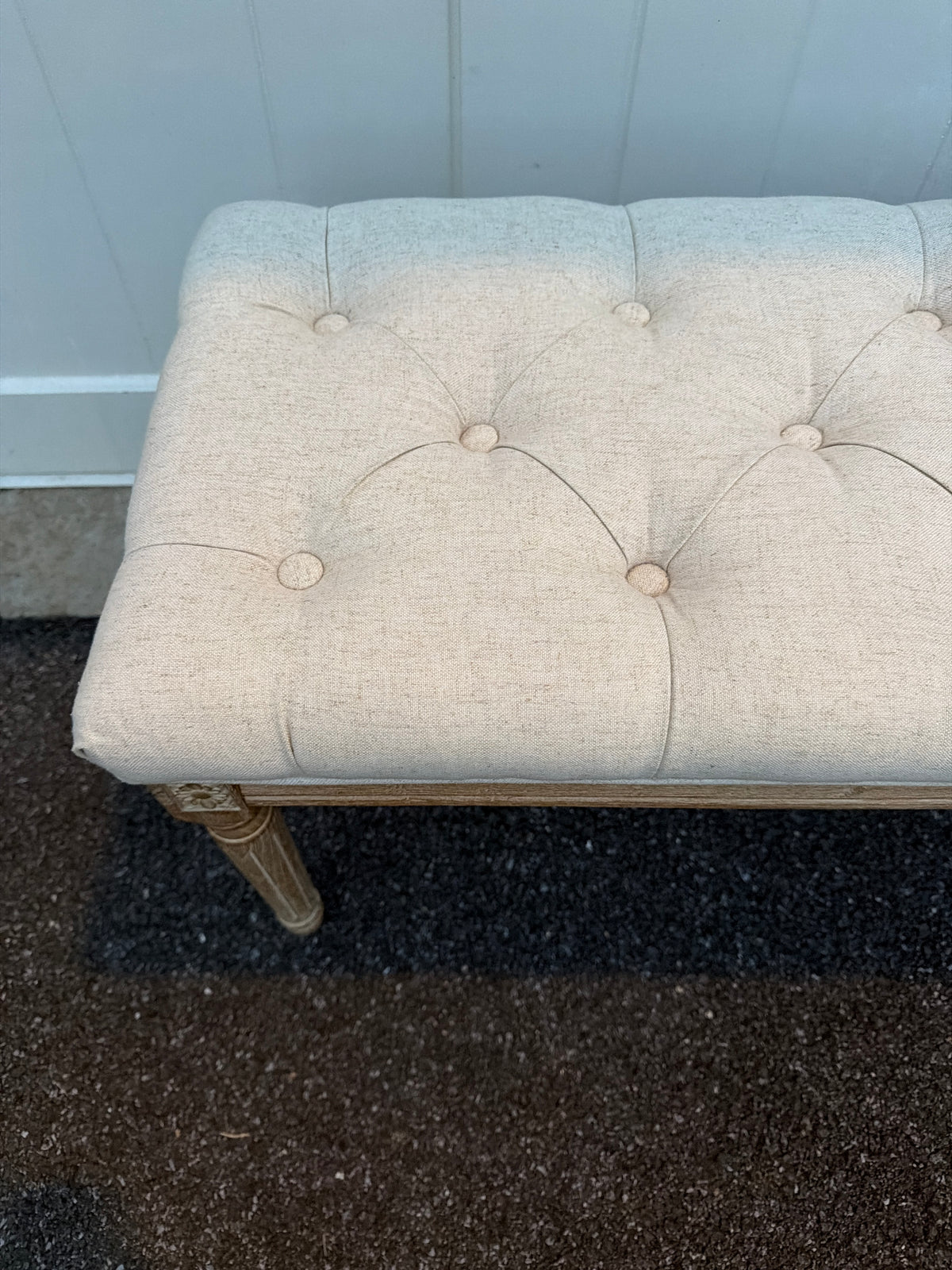 French Provincial Tufted Bench