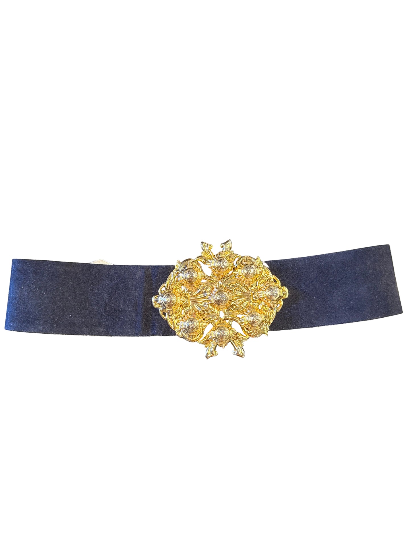 Navy Suede Christian Dior belt