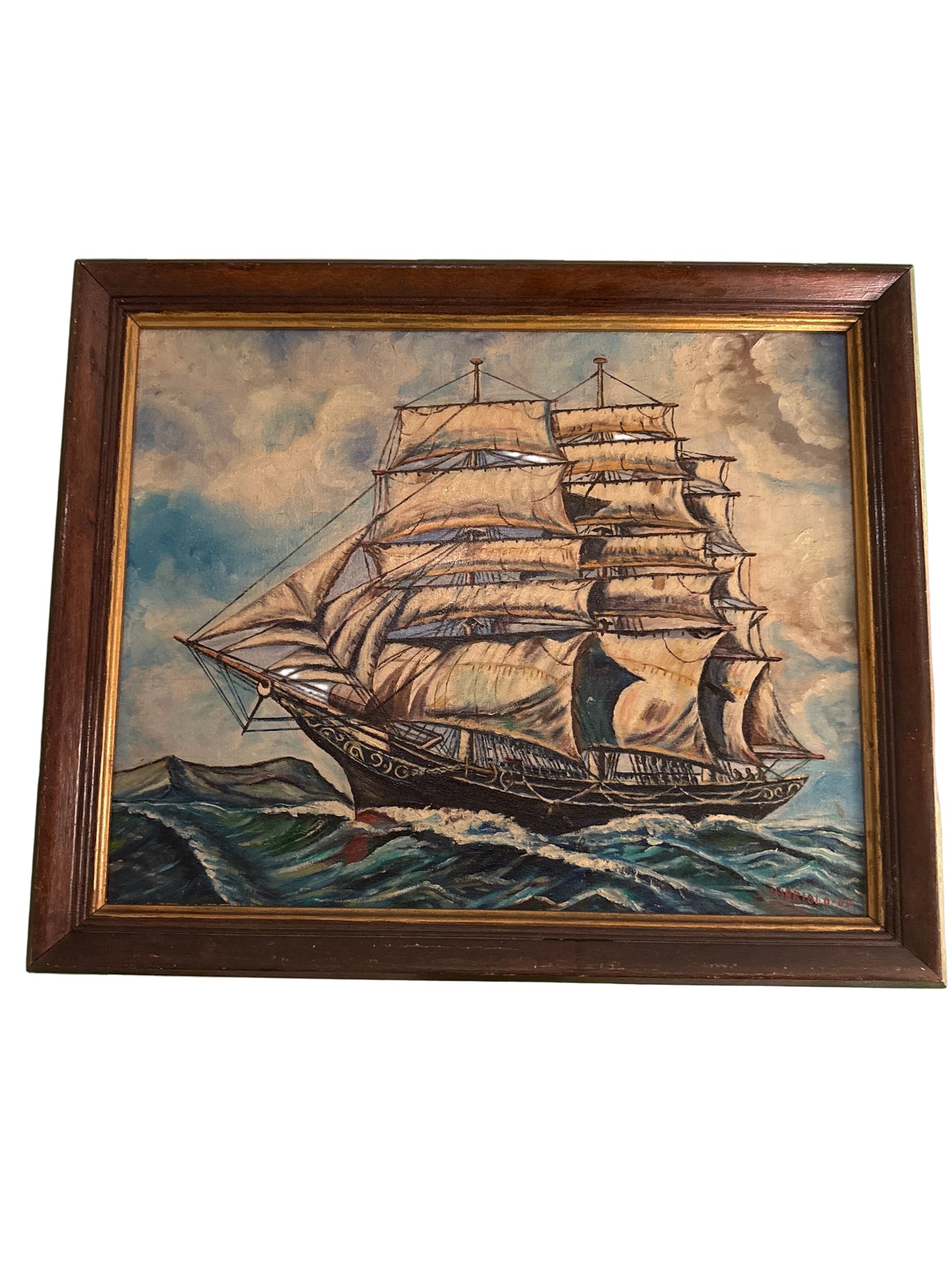 Maritime Oil painting “Tall Masted Ship”