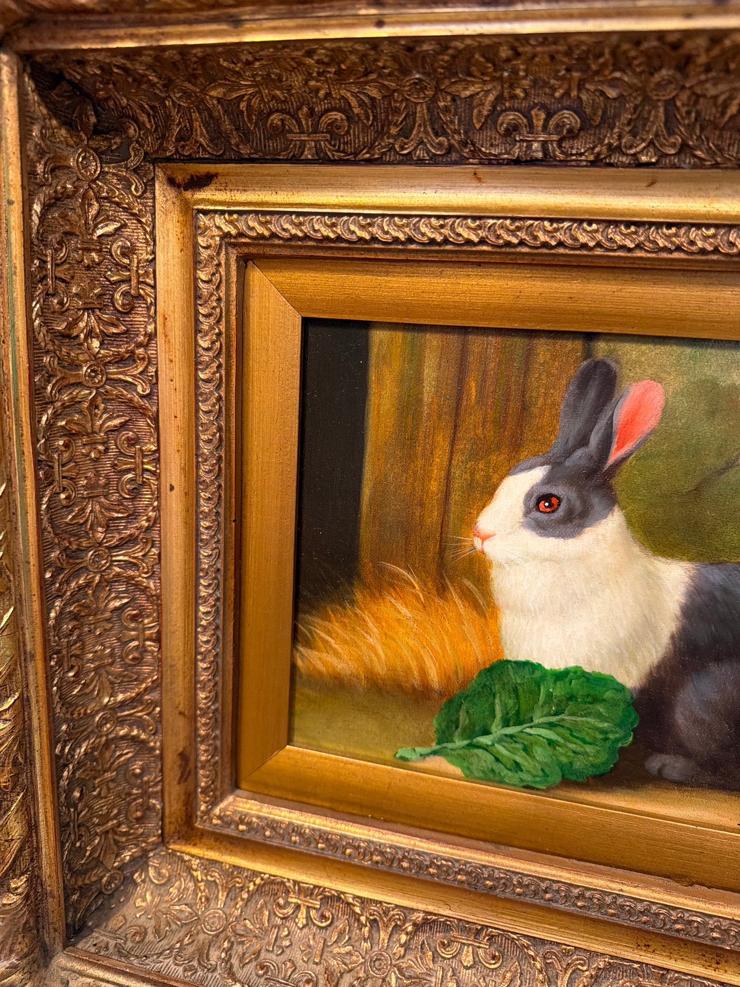 Vintage Borofsky Rabbit Oil Painting