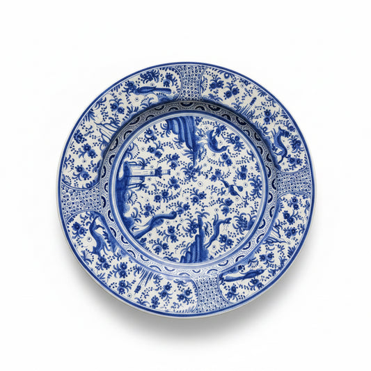 Vintage Hand-Painted Portuguese Blue & White Platter