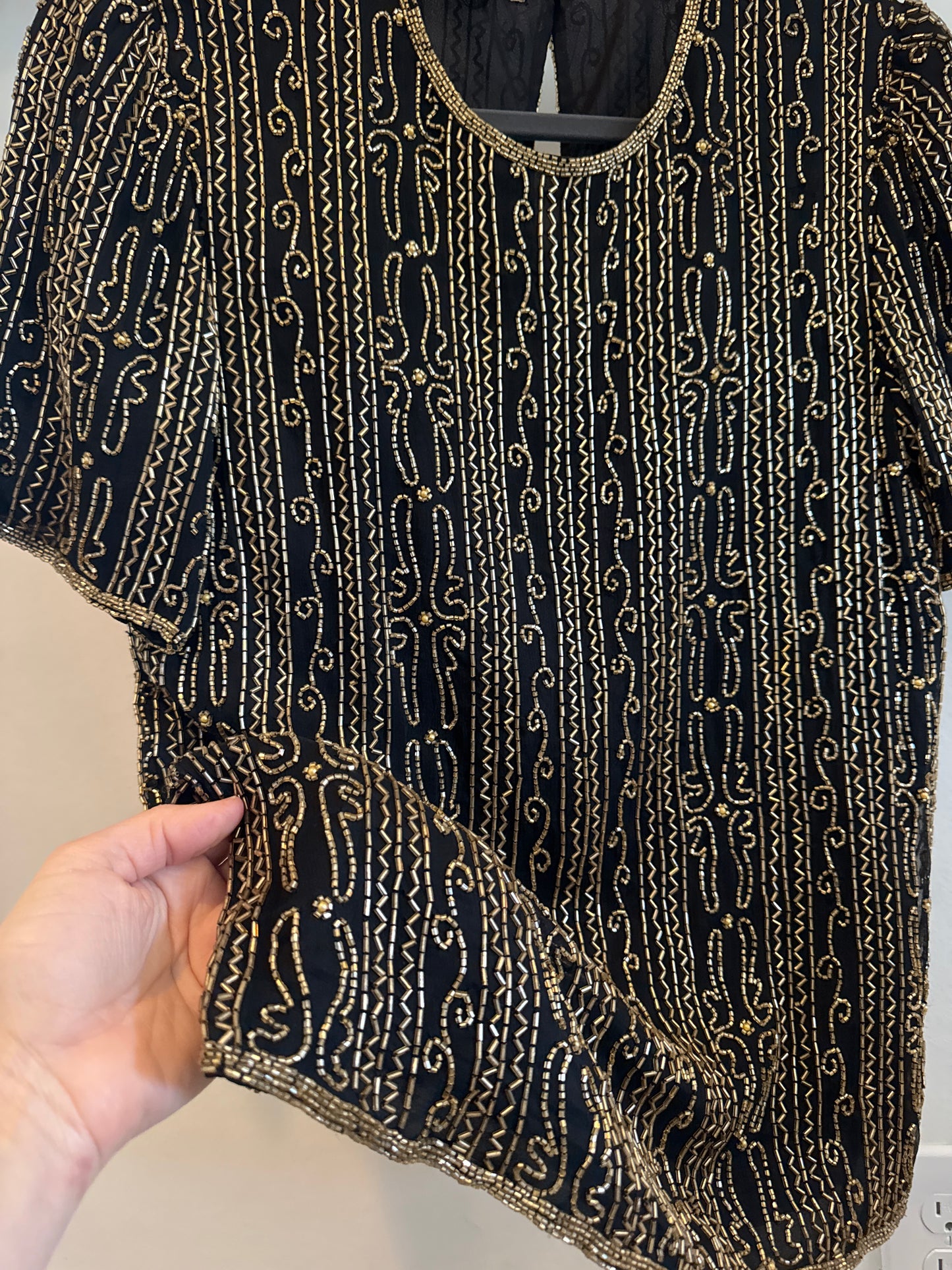 1990s handed beaded top