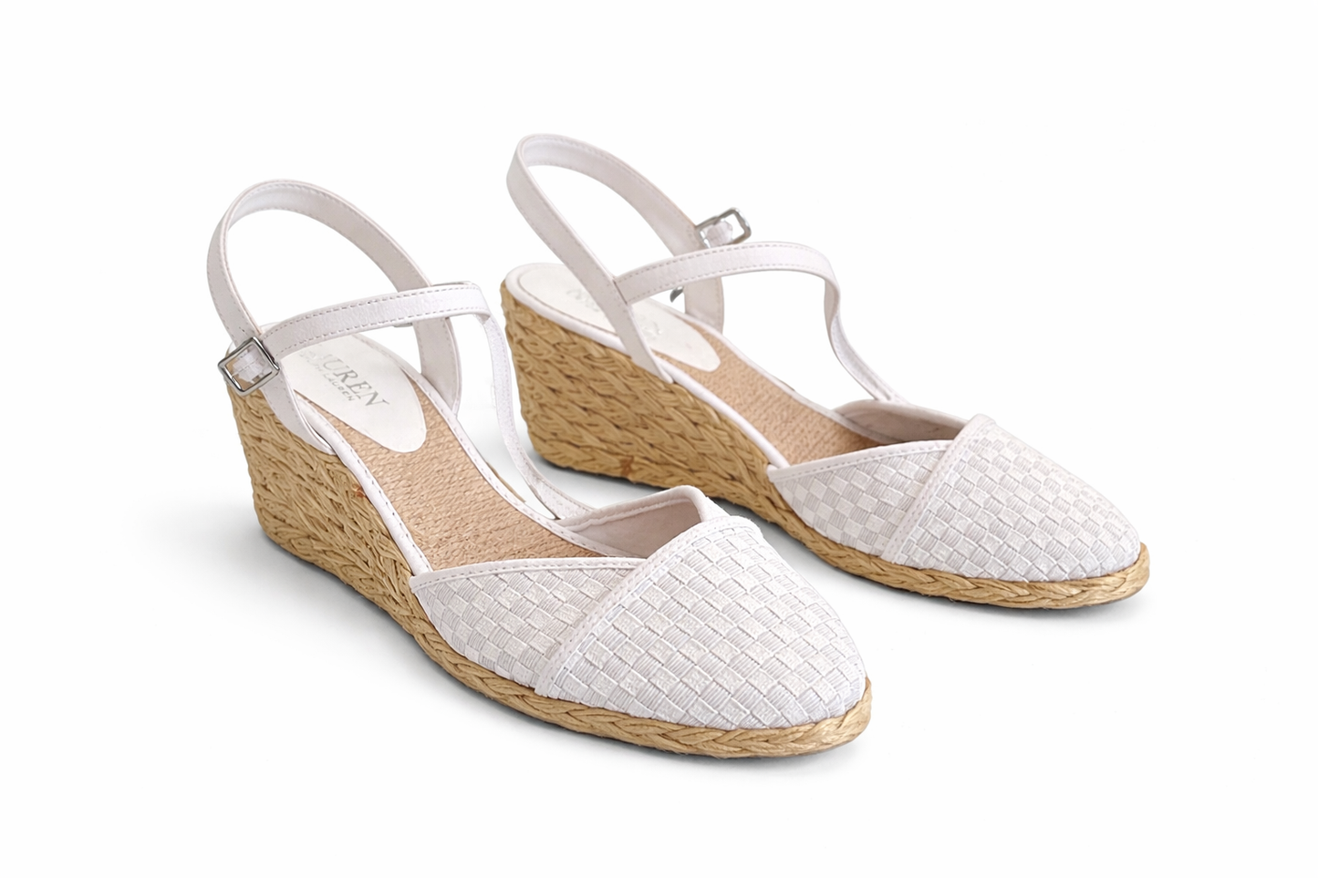 Vintage Ralph Lauren white woven wedges 7.5