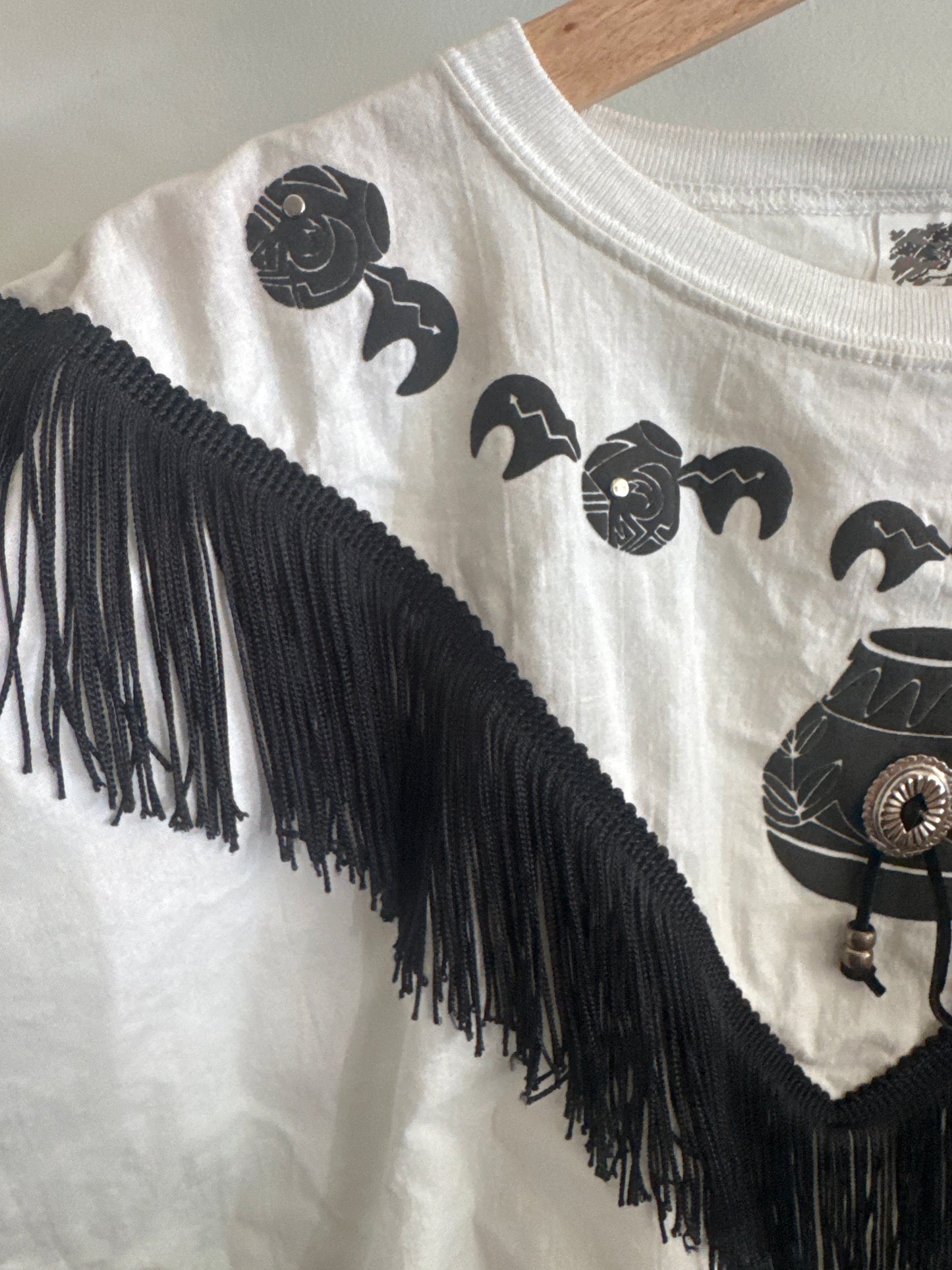 1980s southwest fringe top