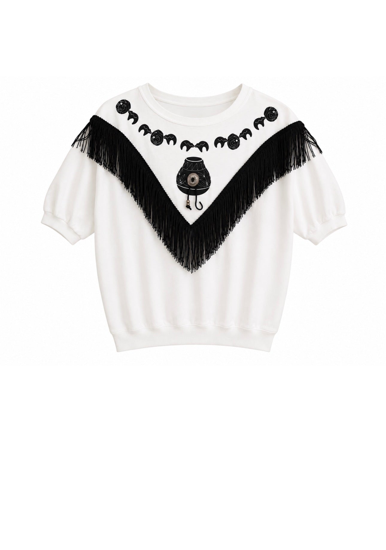 1980s southwest fringe top
