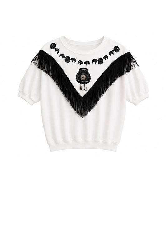 1980s southwest fringe top