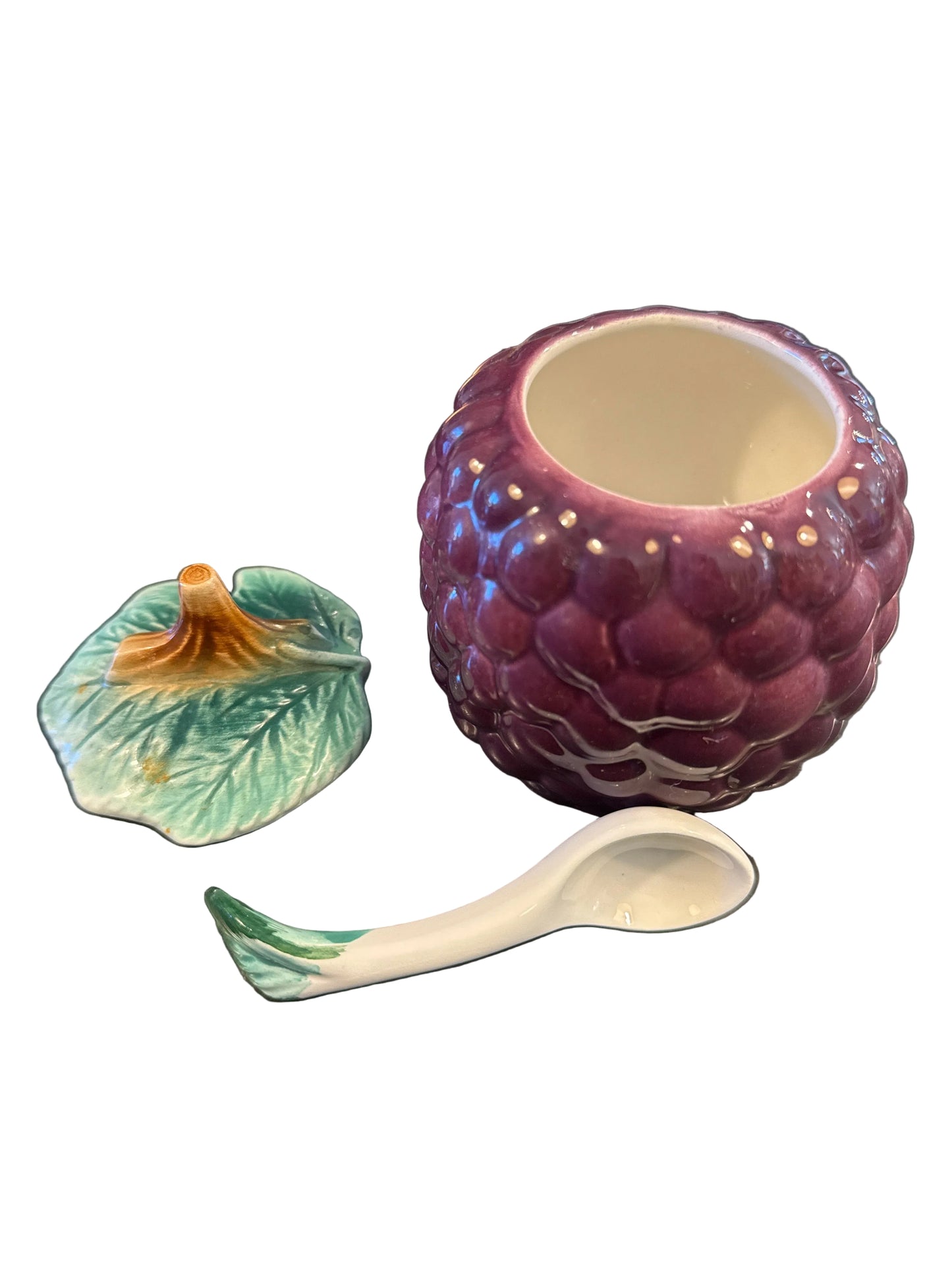 Vintage Italian Grape Jam Jar with Lid & Spoon