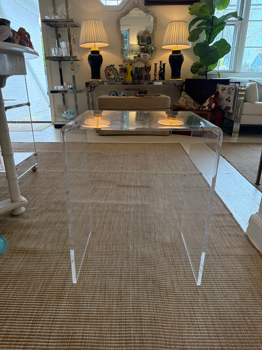 Vintage Clear Acrylic Waterfall Side Table