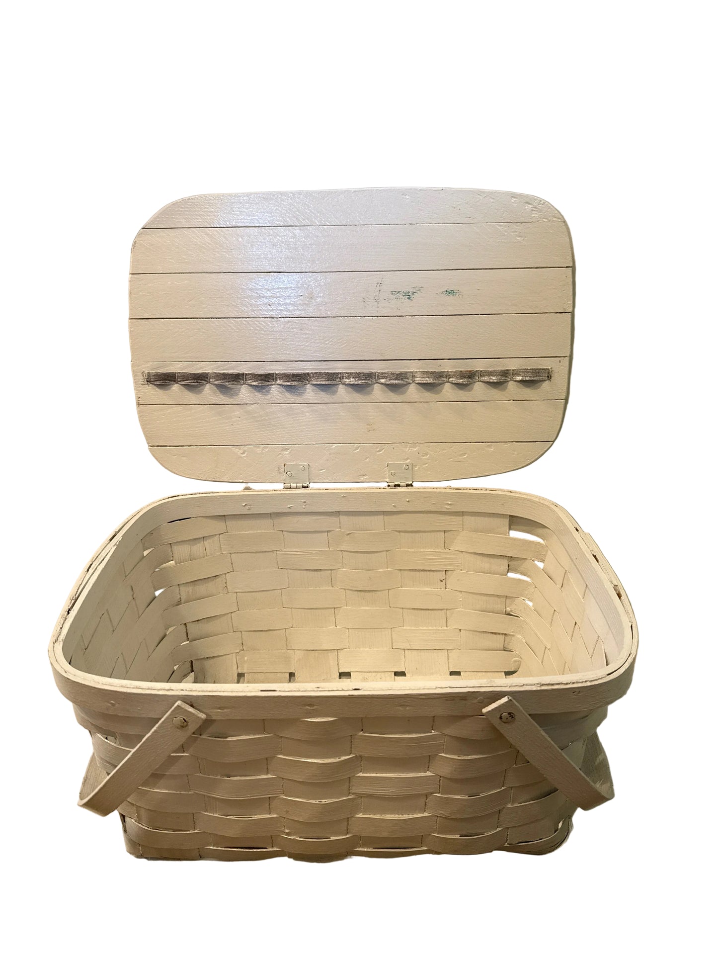 Vintage painted picnic basket