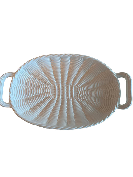Vintage Large Oval Basketweave Platter