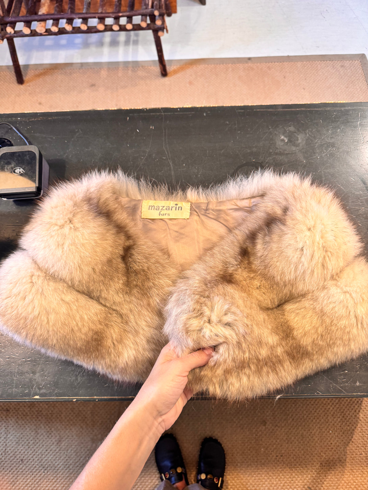 Stunning vintage Norwegian blue fox shoulder throw