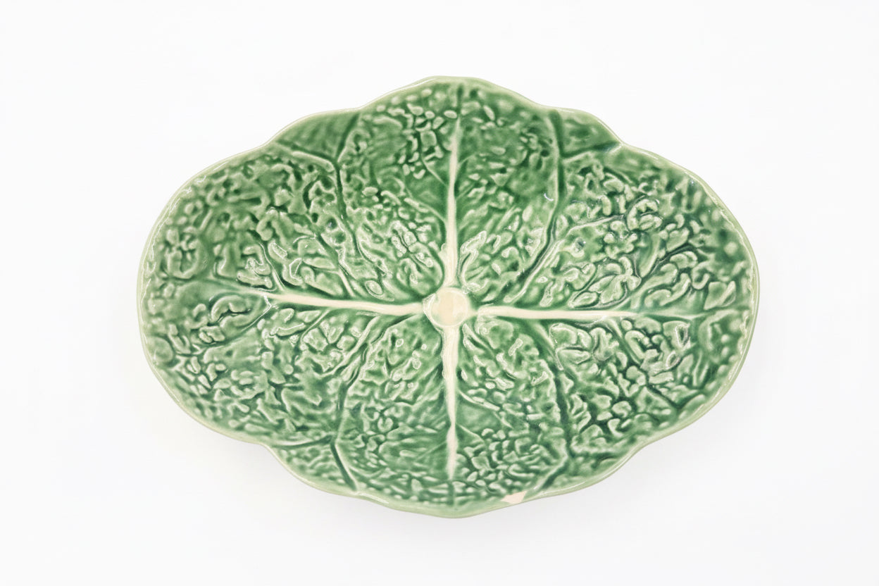 Bordallo Pinheiro Portuguese Cabbage Leaf Serving Dish