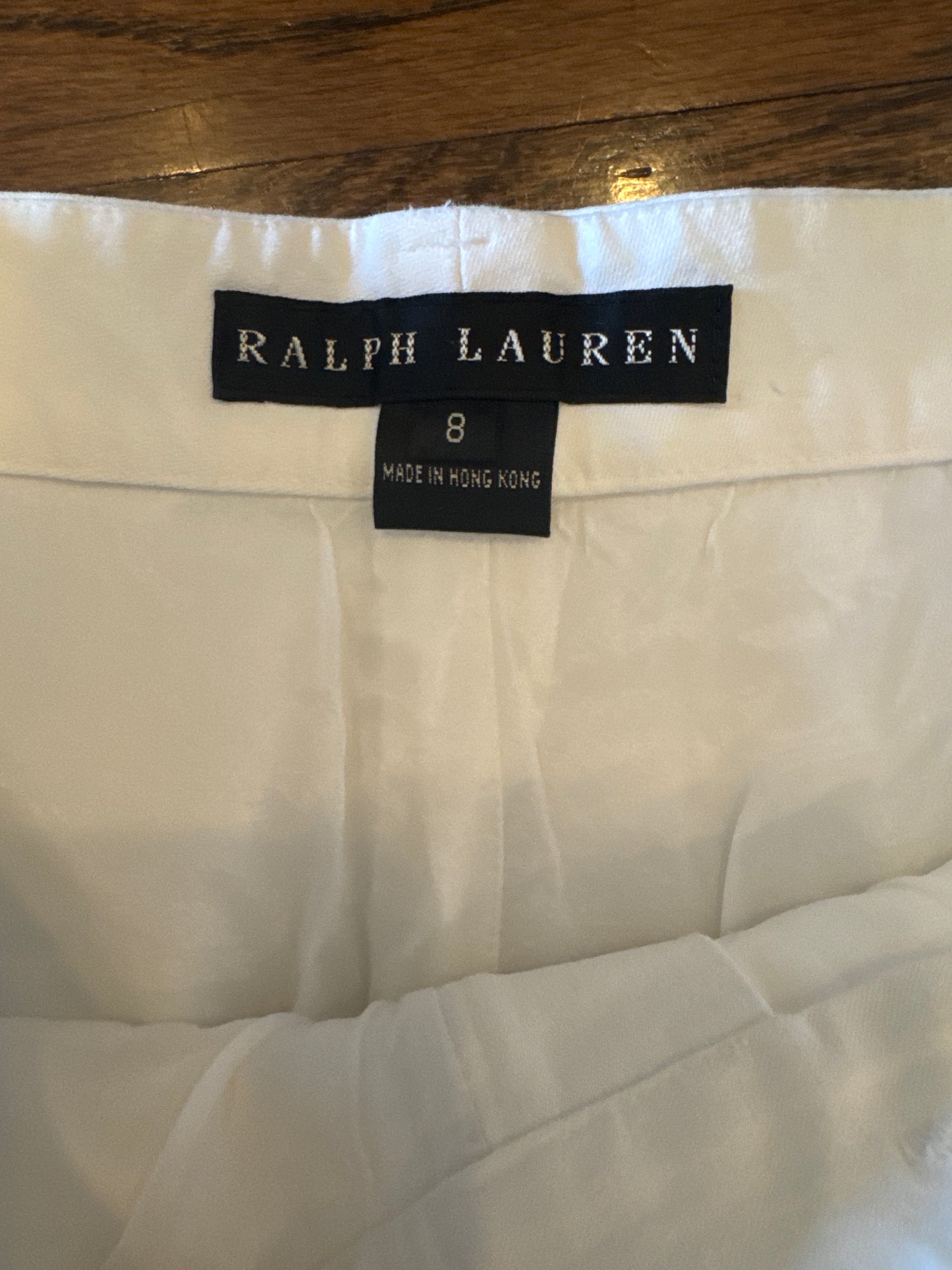 Vintage Ralph Lauren white straight cut women's summer trousers