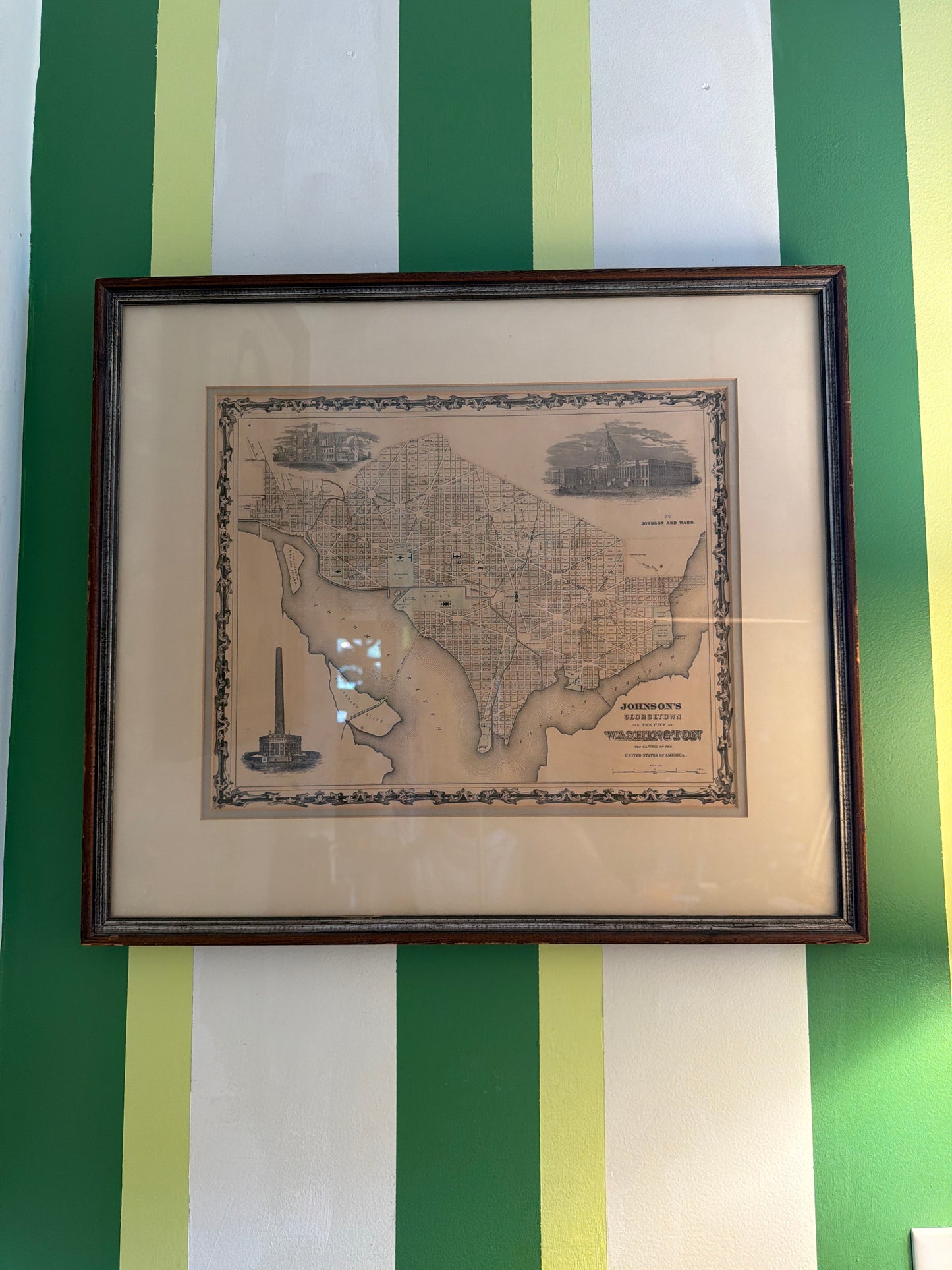 Framed Vintage Georgetown, Washington, D.C. Map