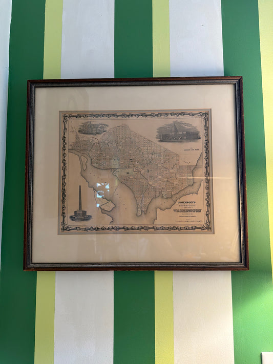 Framed Vintage Georgetown, Washington, D.C. Map
