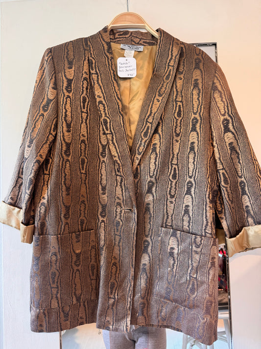 Vintage woodgrain oversized blazer