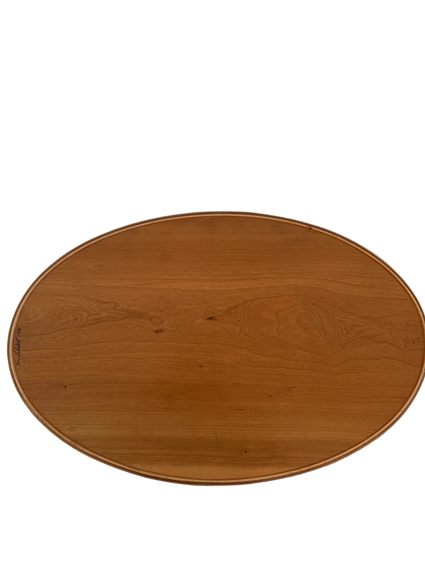 Signed Ken Shubert Oval Wood Tray, 1996