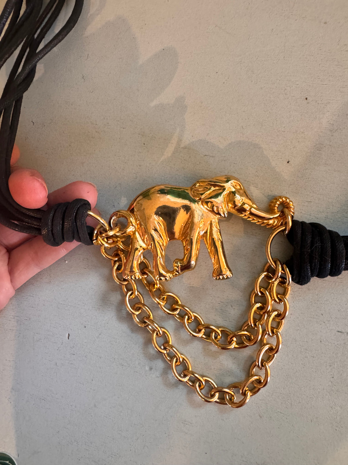 1980s elephant gold chain belt