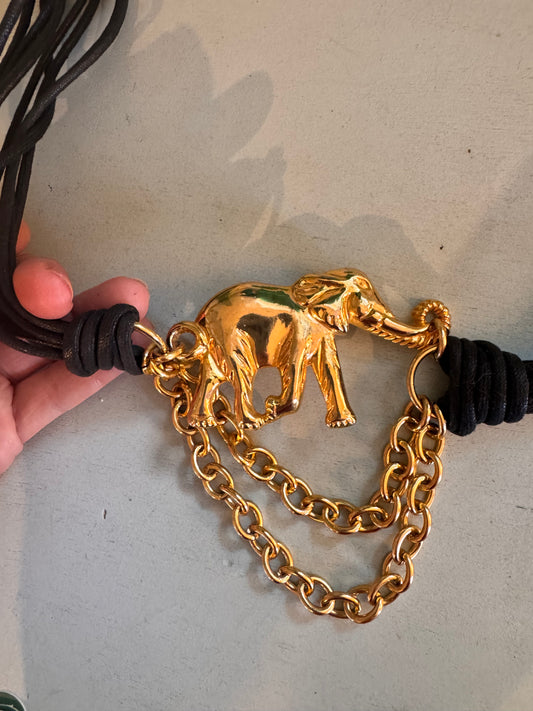 1980s elephant gold chain belt