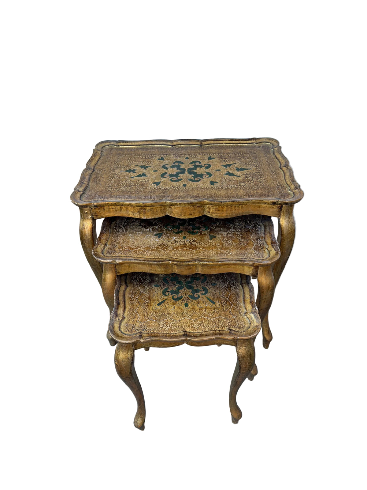 Vintage Florentine Gilt Nesting Tables — Set of 3